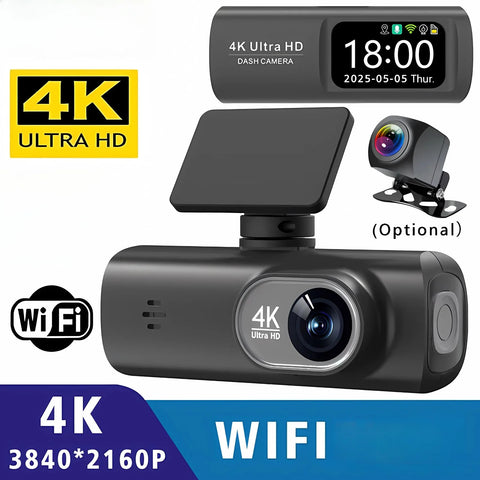 4K Dual Dash Cam WiFi – Front & Rear Night Vision 24H Parking Monitor DVR
