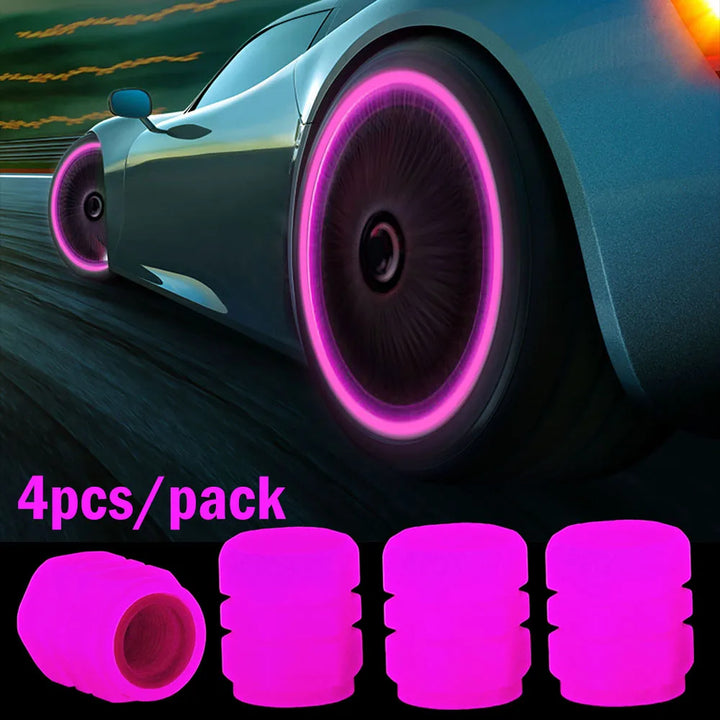 GlowRide™ Luminous Tire Valve Caps – Night Glowing Wheel Decor