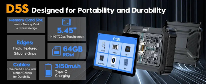 XTOOL D5S Full System Diagnostic Scanner with 16+ Reset Services