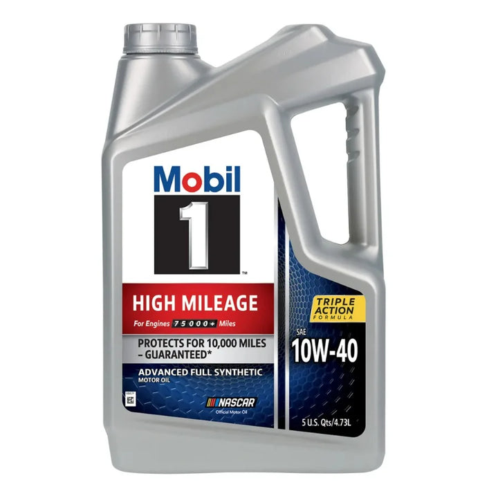 Mobil 1™ High Mileage Full Synthetic 10W-40 Motor Oil – 5 Quart Pack of 3