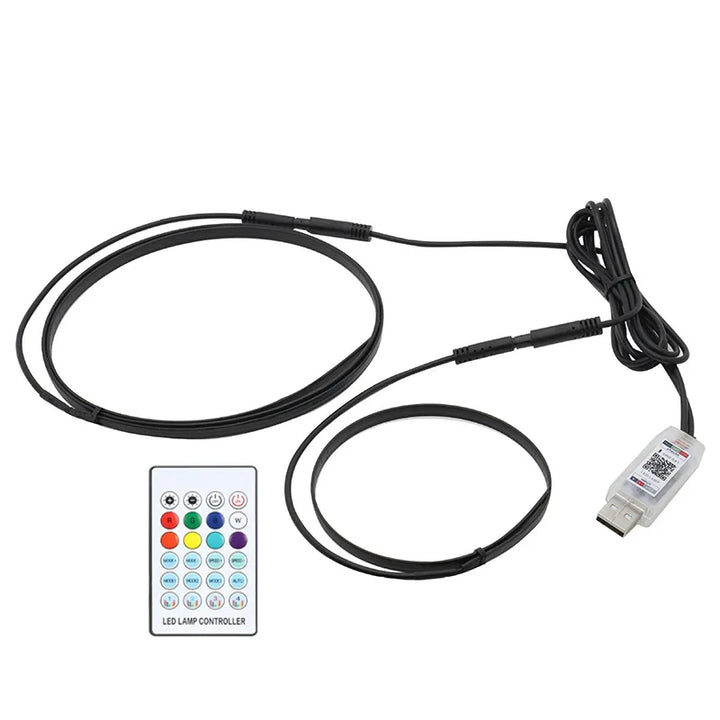 RGB LED Car Interior Ambient Light Kit – APP Remote Acrylic Dashboard Strips