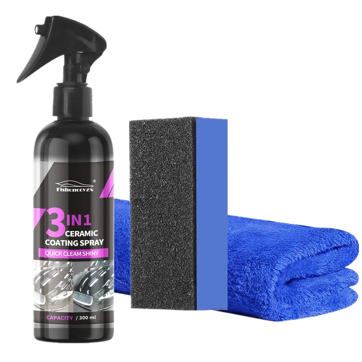 3-in-1 Ceramic Coating Spray – Nano Hydrophobic Paint Protection & High Gloss