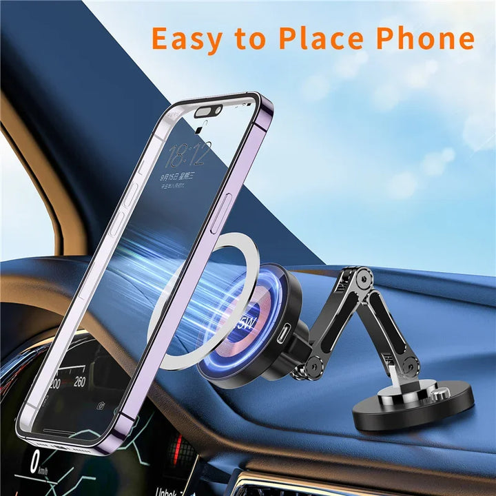 Magnetic Car Wireless Charger Stand – Fast Charge Mount for iPhone 12 to 15