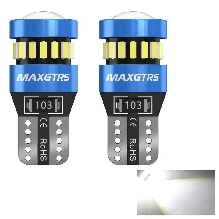 T10 W5W 194 CANBUS LED Bulbs 2-Pack – 6000K White Interior & License Plate