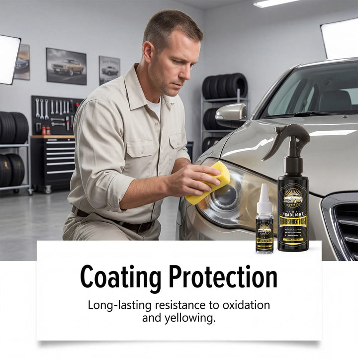 Headlight Restoration Spray Kit – UV Protection Polish for Clear Night