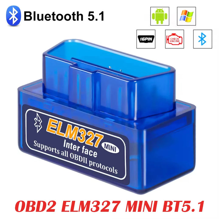 ELM327 Mini OBD2 Bluetooth 5.1 – Compact Car Diagnostic Adapter Android iOS