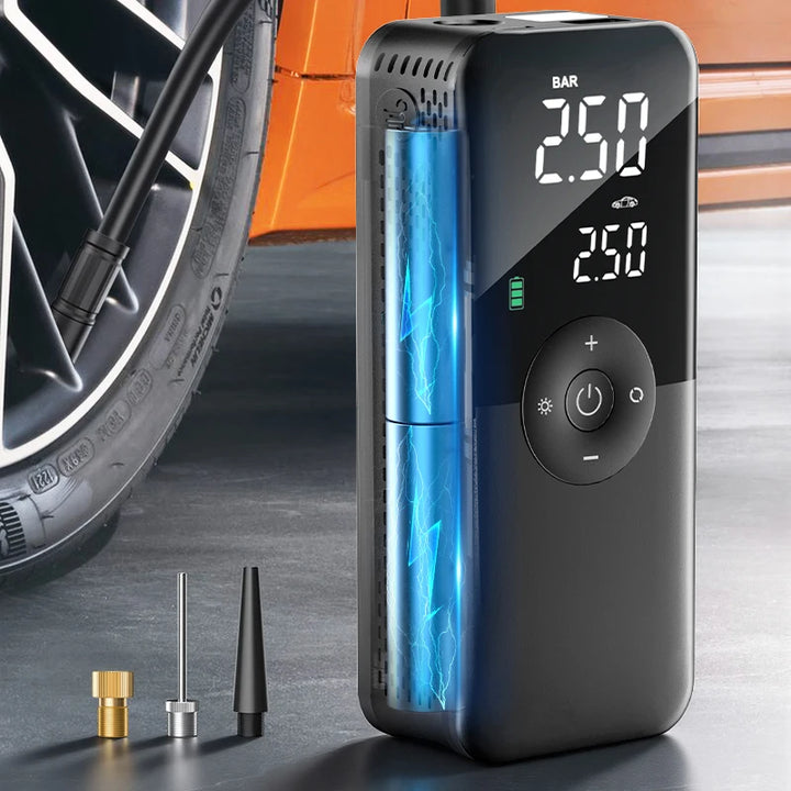 Cordless Rechargeable Tire Inflator – Digital Portable Compressor Car & Bike