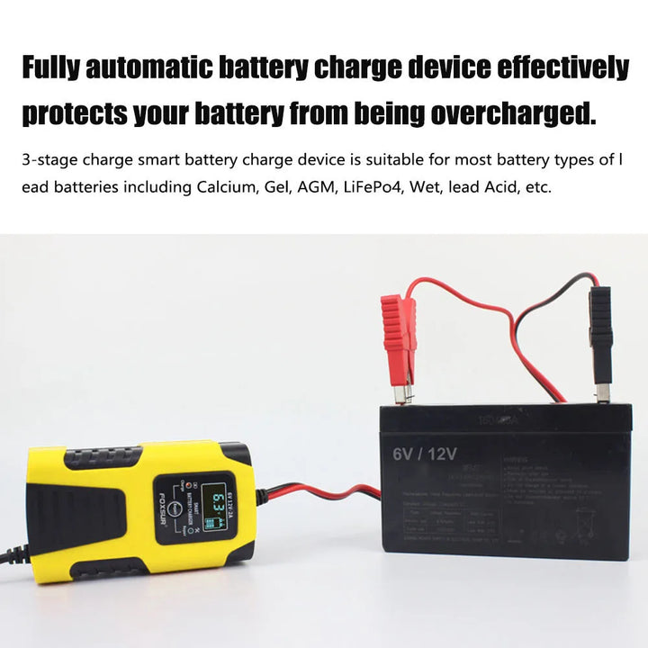 Smart Car Battery Charger 6V/12V 2A – Auto Trickle Maintainer & Desulfator