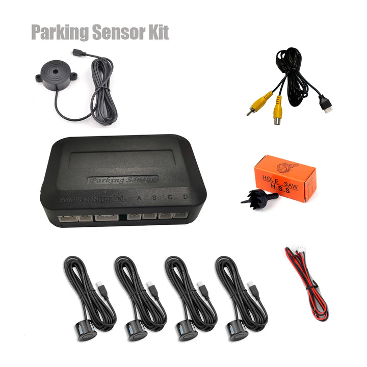 4-Sensor Video Parking Kit – Reverse Radar Digital Display Monitor & Buzzer