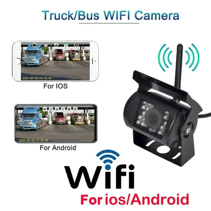 WiFi Wireless Backup Camera 1080P – IP68 Waterproof IR Night Vision Truck & RV