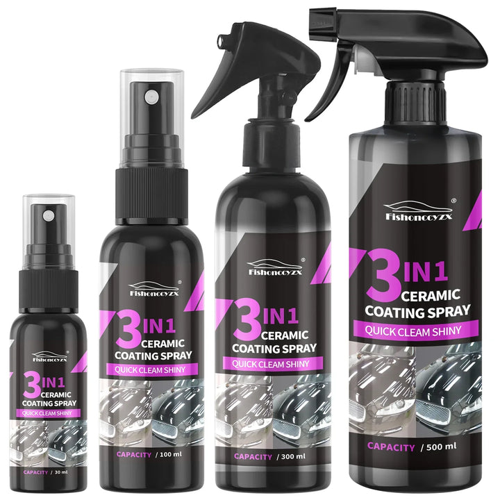 3-in-1 Ceramic Coating Spray – Nano Hydrophobic Paint Protection & High Gloss