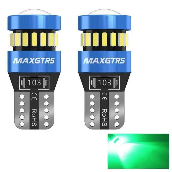 T10 W5W 194 CANBUS LED Bulbs 2-Pack – 6000K White Interior & License Plate