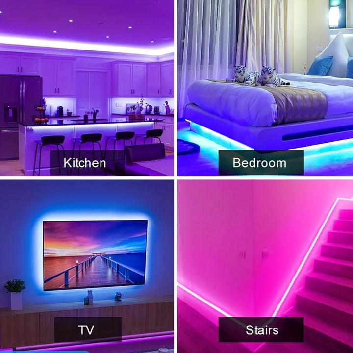 USB 5V RGB LED Strip Lights – Music Sync Remote Control Flexible Ribbon Lamp