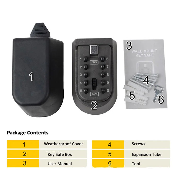 ELESABOX SecureKey 10-Digit Wall-Mounted Key Safe