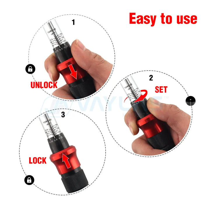 1/4 Drive Click Torque Wrench 5-25 Nm – Precision Ratchet Car & Bicycle Tool