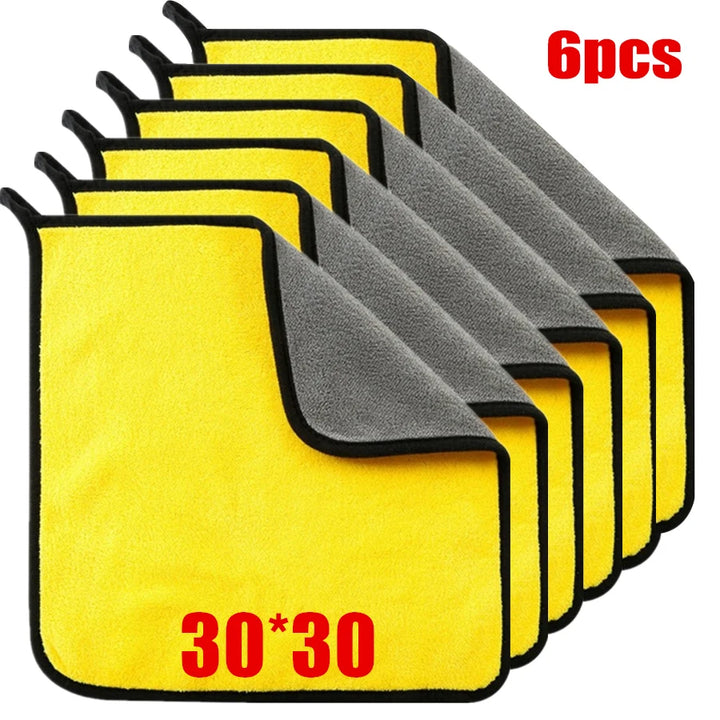 Thick Microfiber Car Drying Towel – Dual-Layer Streak-Free Cloth Pack Options