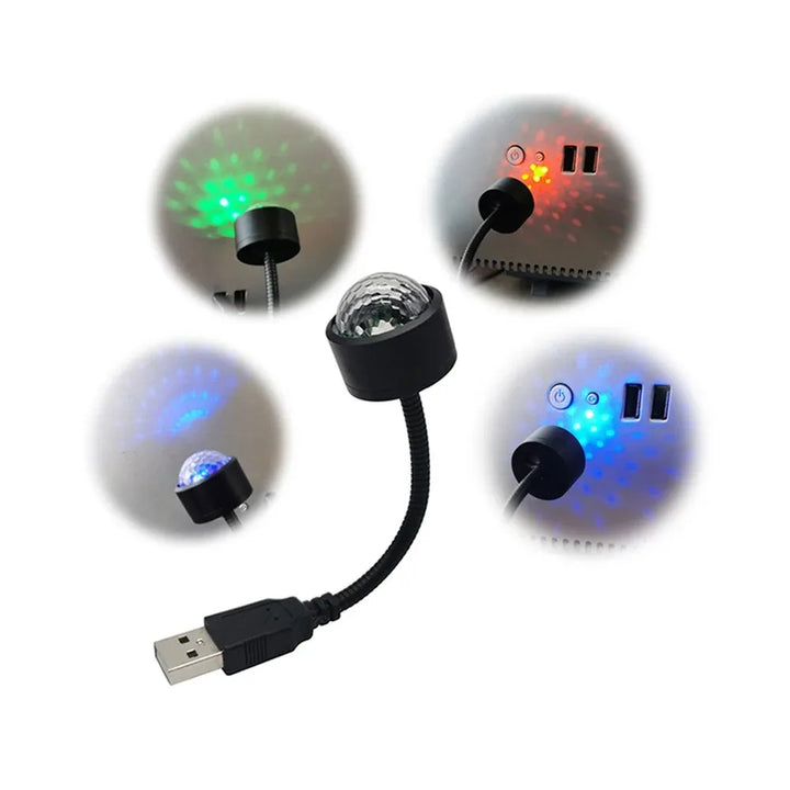 Mini USB Star Galaxy Projector – Car Roof Night Light Atmosphere Lamp Adjustable