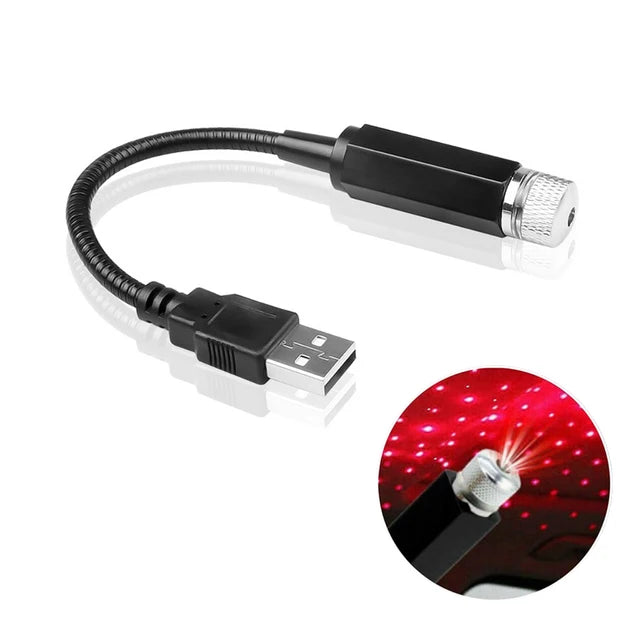 USB Star Night Projector – Galaxy Atmosphere Lamp Car Roof & Ceiling Decor