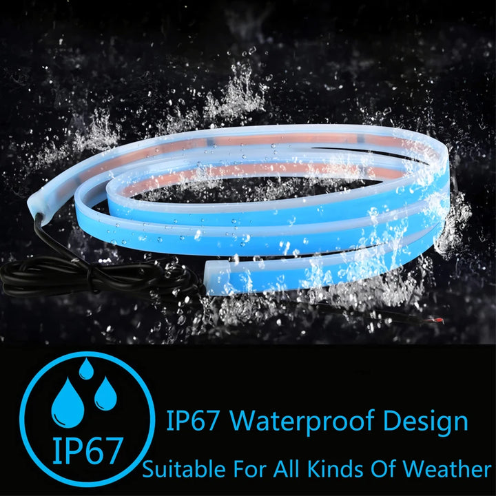 LED DRL Hood Light Strip – Flexible Waterproof Daytime Running Headlight Lamp