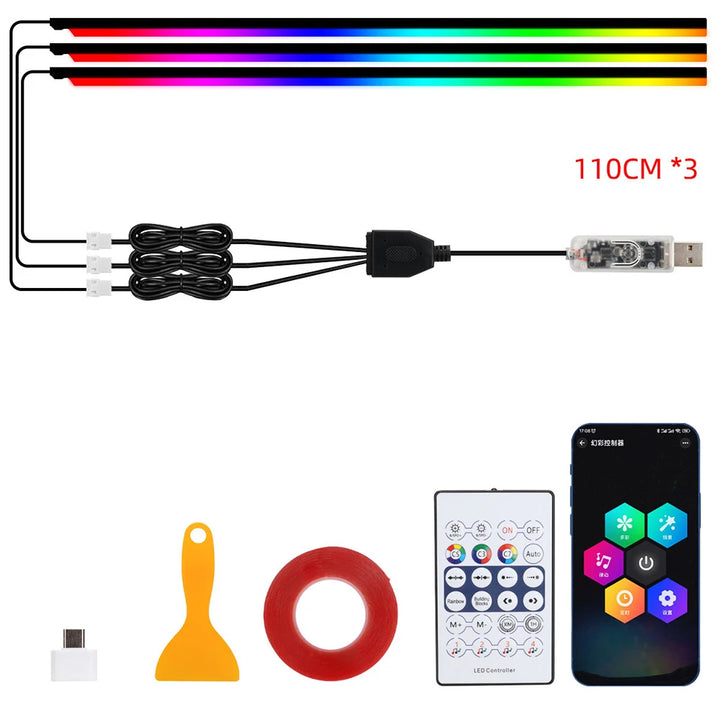 LumiGlow™ 68-Color RGB LED Car Ambient Lighting Kit