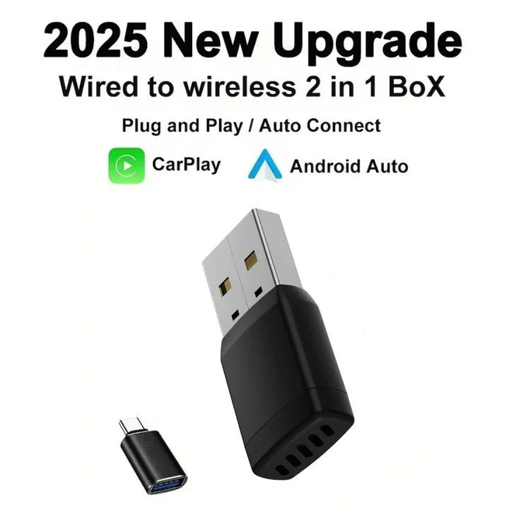 Wireless CarPlay Android Auto Adapter – USB Dongle WiFi Bluetooth Auto Connect