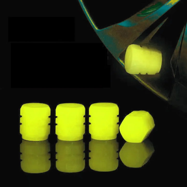 GlowRide™ Luminous Tire Valve Caps – Night Glowing Wheel Decor