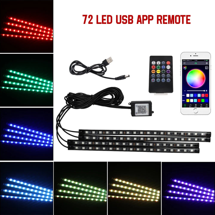 LumiRide™ RGB LED Car Interior Strip Lights