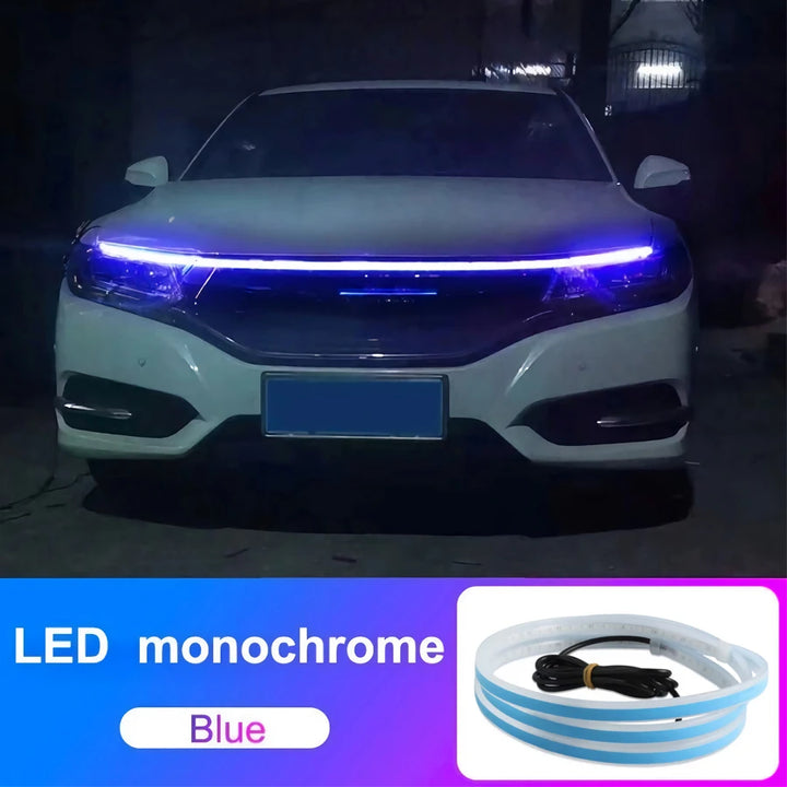 LED DRL Hood Light Strip – Flexible Waterproof Daytime Running Headlight Lamp