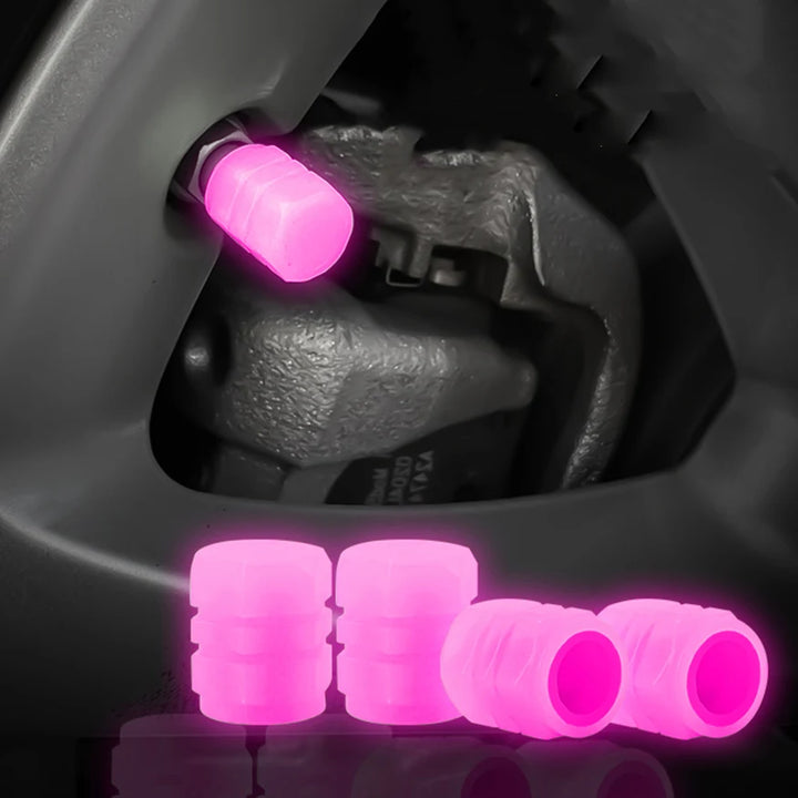 GlowRide™ Luminous Tire Valve Caps – Night Glowing Wheel Decor