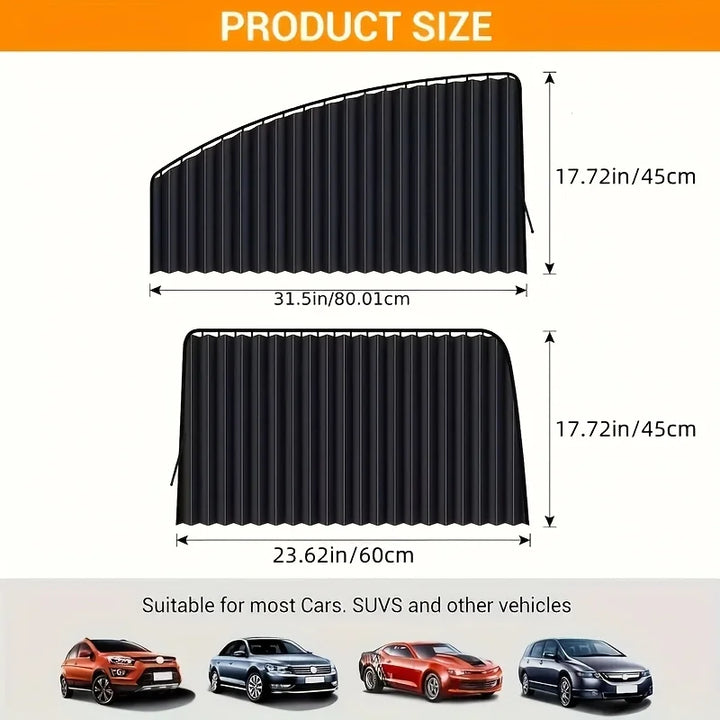 SunGuard Pro™ Adjustable Magnetic Car Window Shades