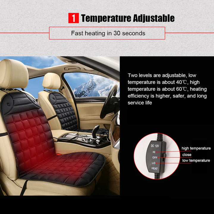 CozyDrive™ 12V Heated Car Seat Cushion