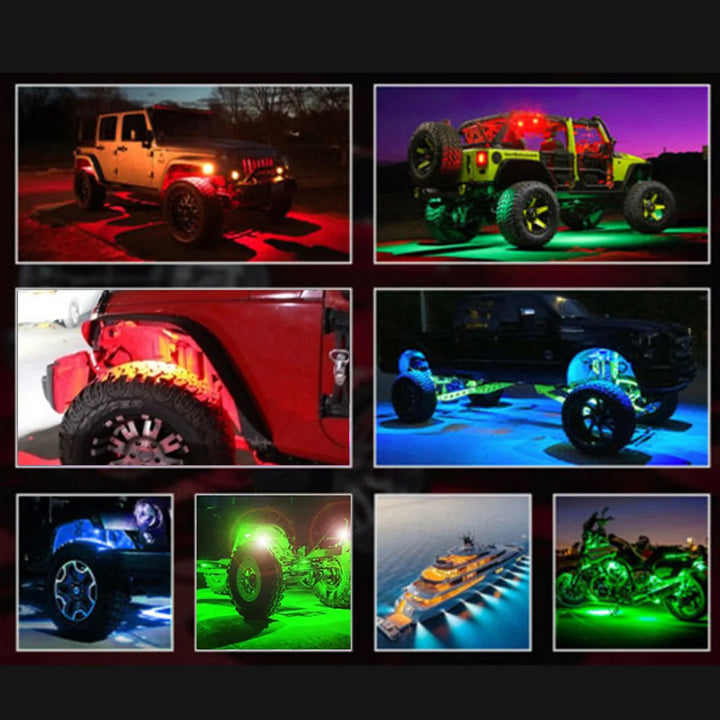 Waterproof LED Rock Lights – Underbody Glow Jeep ATV Truck SUV Off-Road Pair