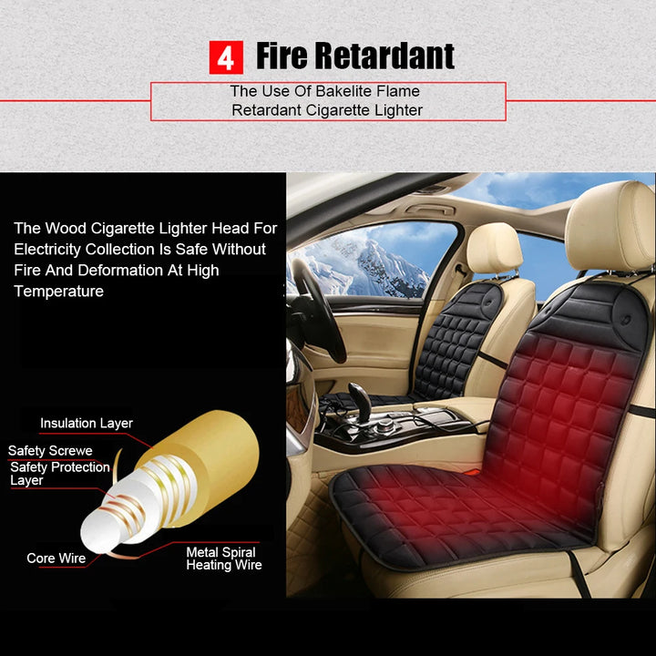 CozyDrive™ 12V Heated Car Seat Cushion
