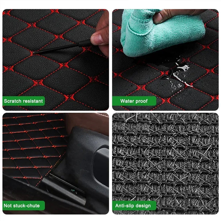 LuxGuard™ 4PCS Universal Leather Car Floor Mat Set
