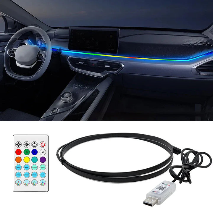 RGB LED Car Interior Ambient Light Kit – APP Remote Acrylic Dashboard Strips