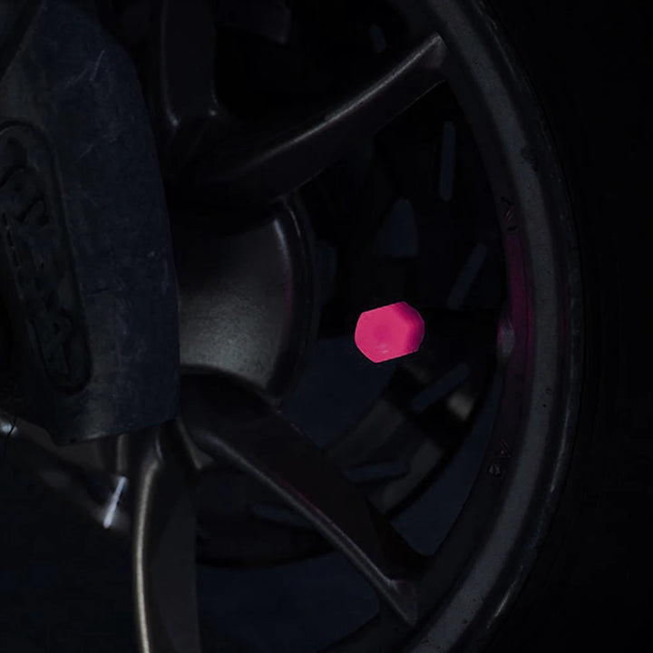 GlowRide™ Luminous Tire Valve Caps – Night Glowing Wheel Decor