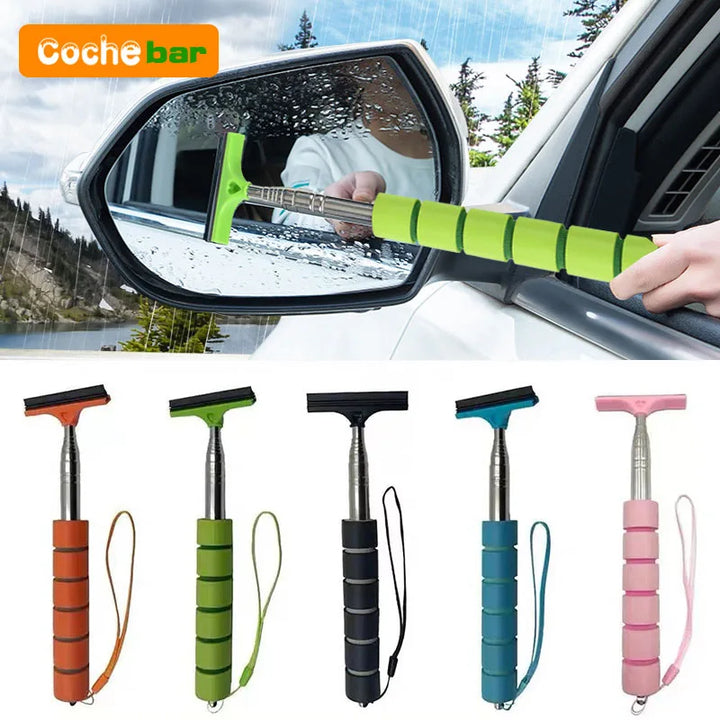 Telescopic Rearview Mirror Brush – Mist & Fog Remover Window Wiper Scraper Tool