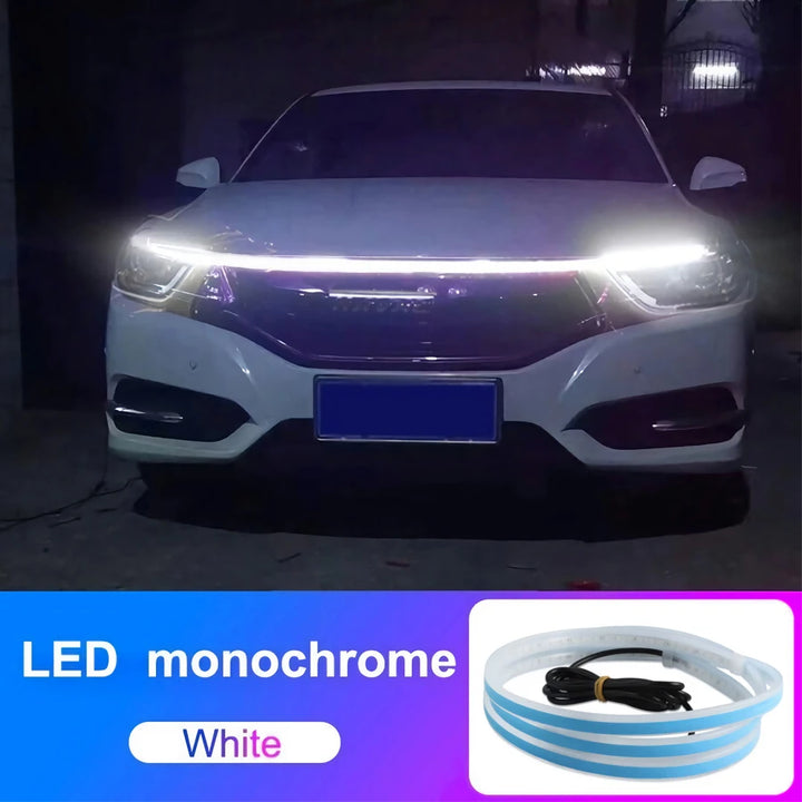 LED DRL Hood Light Strip – Flexible Waterproof Daytime Running Headlight Lamp