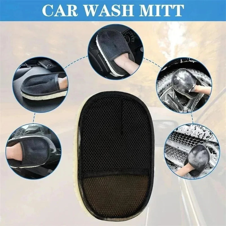 Wool Microfiber Car Wash Mitts – Ultra-Absorbent Scratch-Safe Pads Multi-Pack