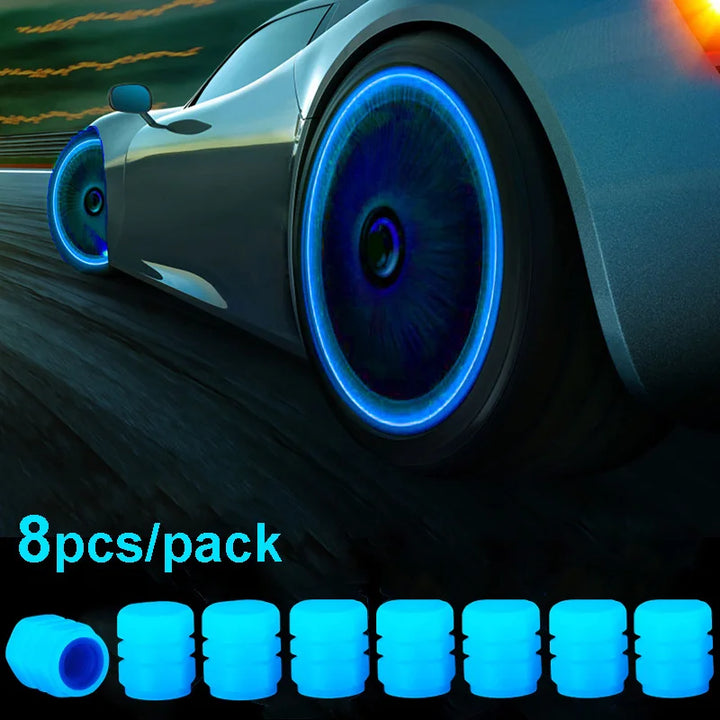 GlowRide™ Luminous Tire Valve Caps – Night Glowing Wheel Decor