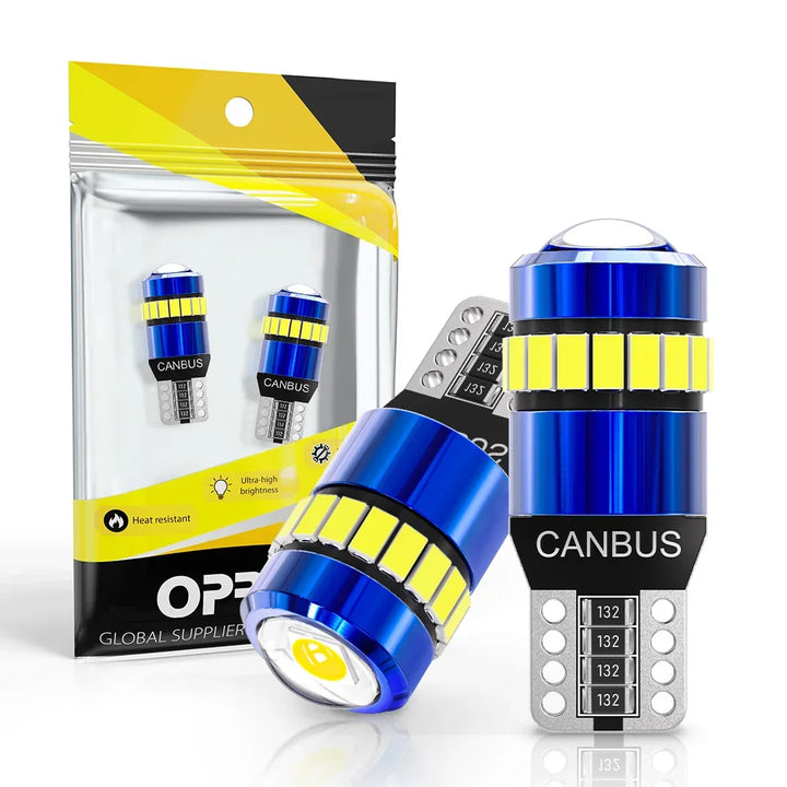 T10 W5W 194 CANBUS LED Bulbs 2-Pack – 6000K White Interior & License Plate