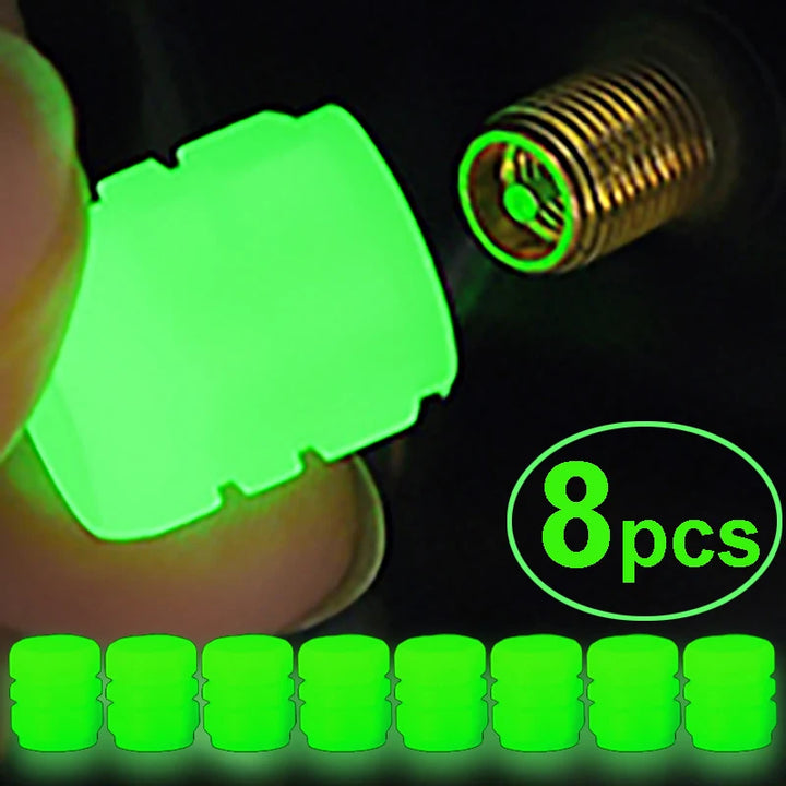 GlowRide™ Luminous Tire Valve Caps – Night Glowing Wheel Decor