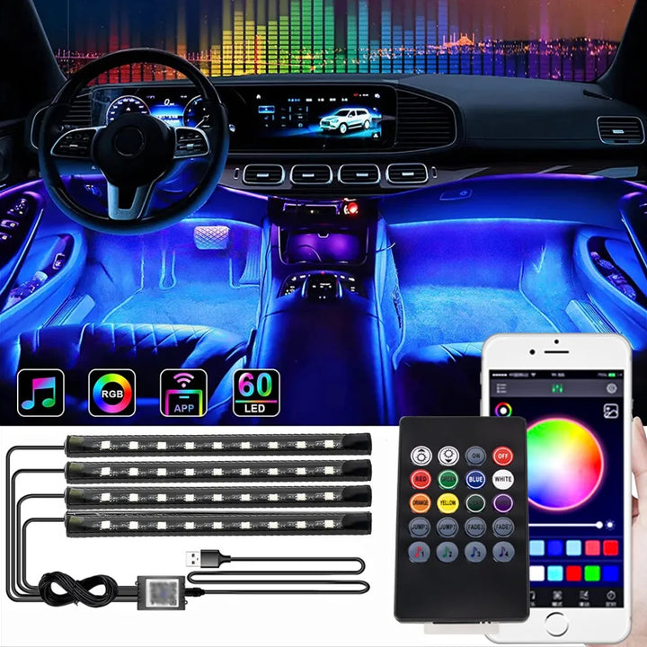 LumiRide™ RGB LED Car Interior Strip Lights
