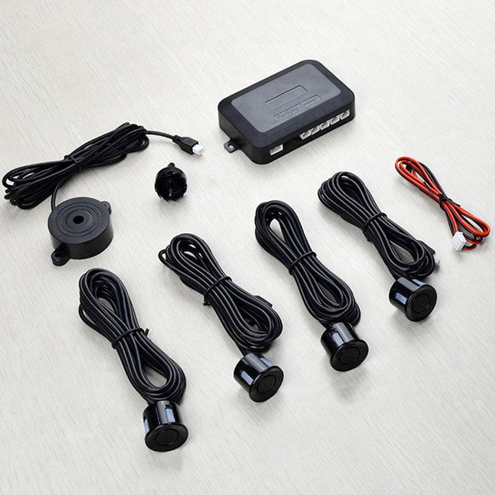 Universal Parking Sensor Kit – 4 x 22mm Sensors Buzzer Reverse Backup Radar 12V