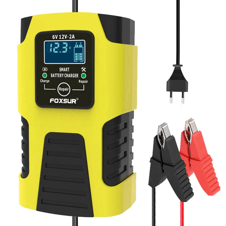 Smart Car Battery Charger 6V/12V 2A – Auto Trickle Maintainer & Desulfator