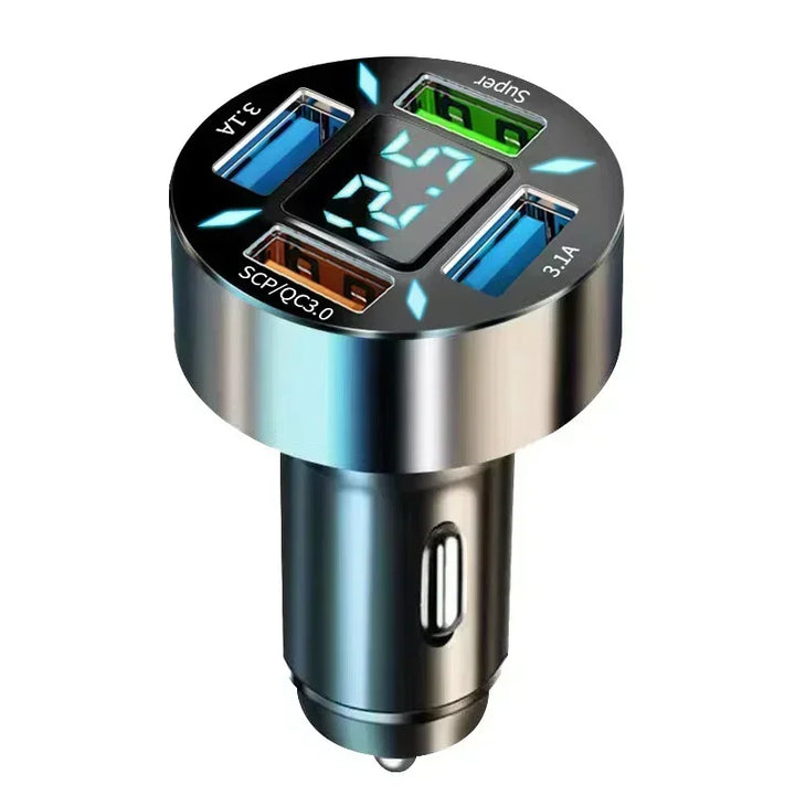 6-Port Car Charger QC3.0 – 12/24V Colorful LED Multi-Port Quick Charge Adapter