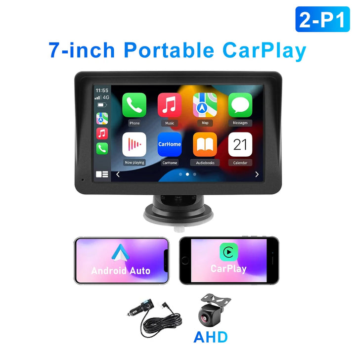 7/9-Inch Portable Wireless CarPlay Android Auto Screen – HD DVR