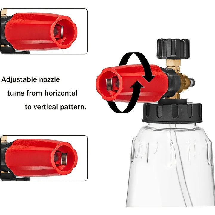 Adjustable Foam Cannon 1L – 5 Nozzles 1/4 Quick Connect for Pressure Washers