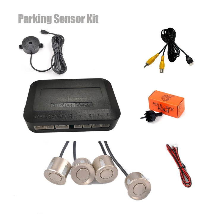 4-Sensor Video Parking Kit – Reverse Radar Digital Display Monitor & Buzzer