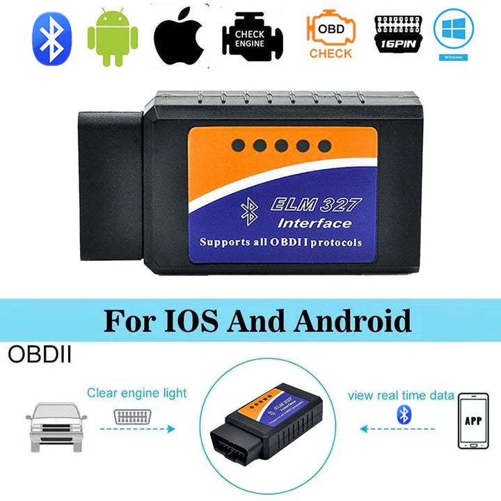 ELM327 V2.1 Bluetooth OBD2 Scanner – Car Fault Code Reader Android & iOS